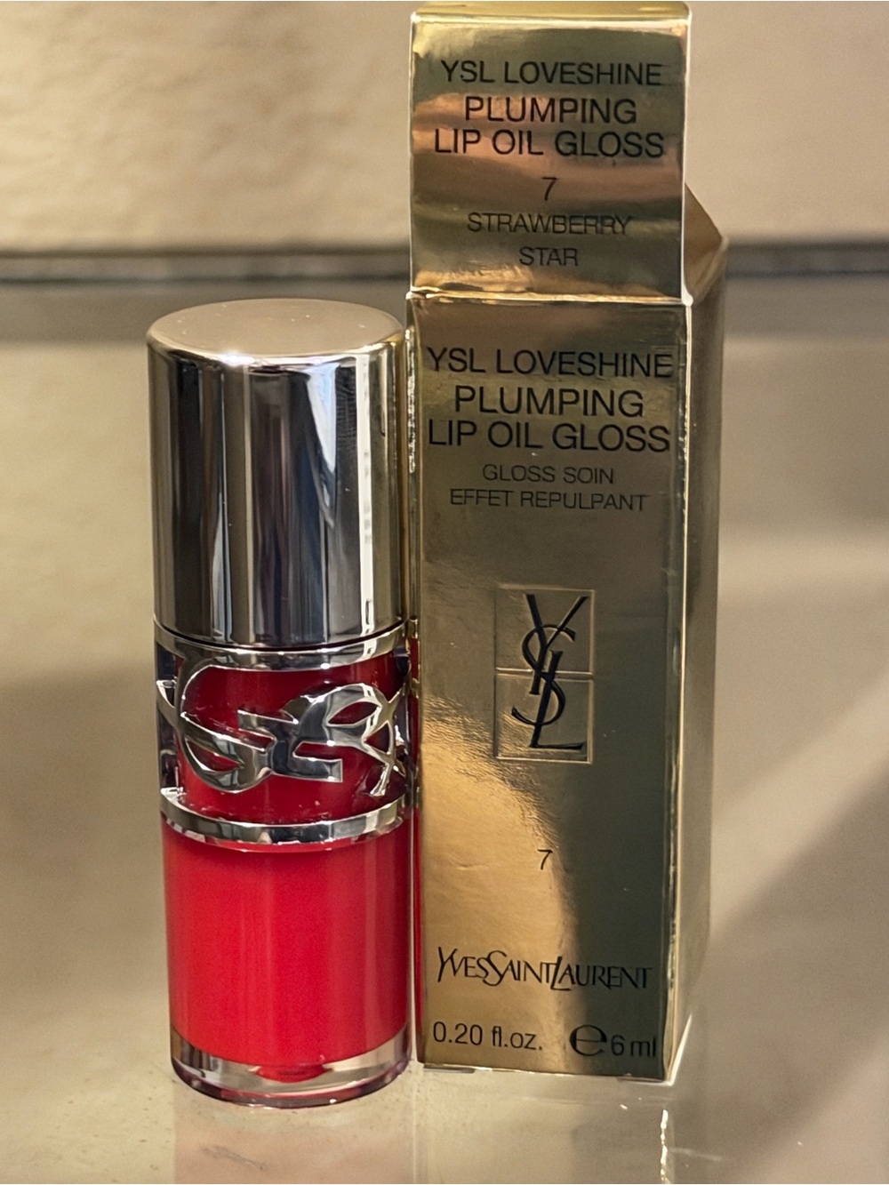 Yves Saint Laurent LoveShine Plumping Lip Oil Gloss in Bright Strawberry Red